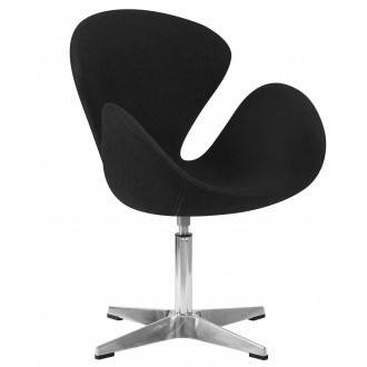 Кресло дизайнерское DOBRIN SWAN (черная ткань AF9, алюминиевое основание)